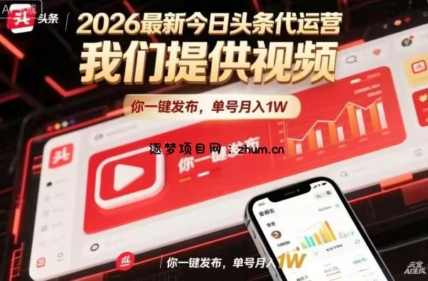 今日头条躺賺模式,你9我1,操作简单,一键发布,单机日入数百,长期合作【揭秘】-逐梦项目网